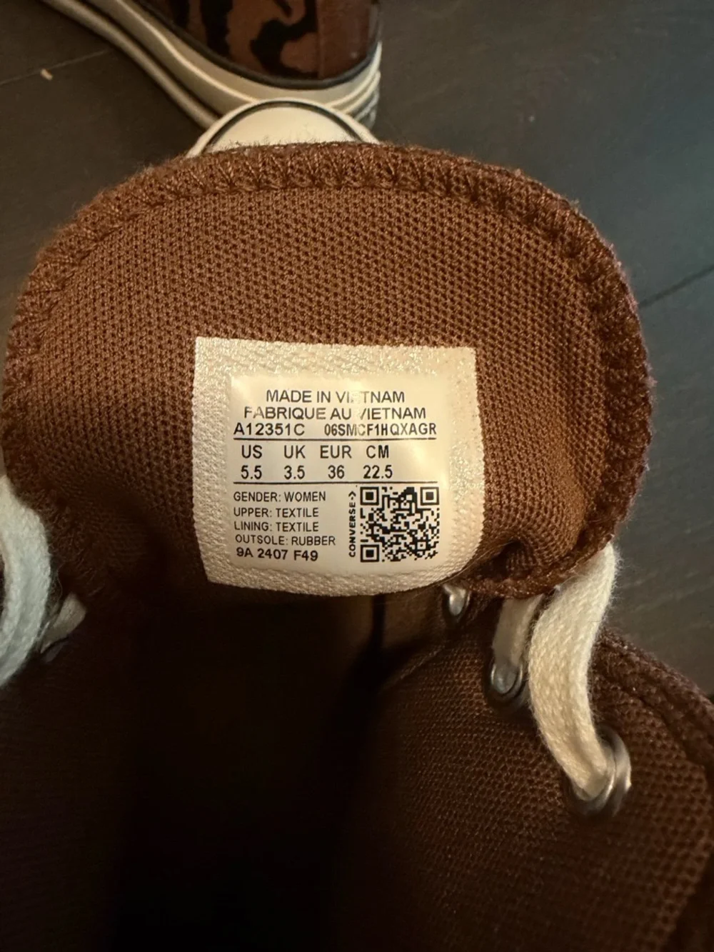 Converse Brown Leopard Print High-Top Sneakers with White Toe - Picture 4 of 5